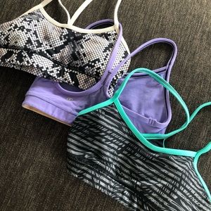 Lululemon - 3 pack of Flow Y bras size 2